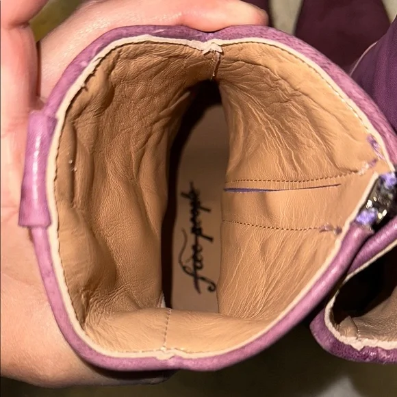 FREE PEOPLE Purple Leather Ankle Boots - Picture 7 of 12